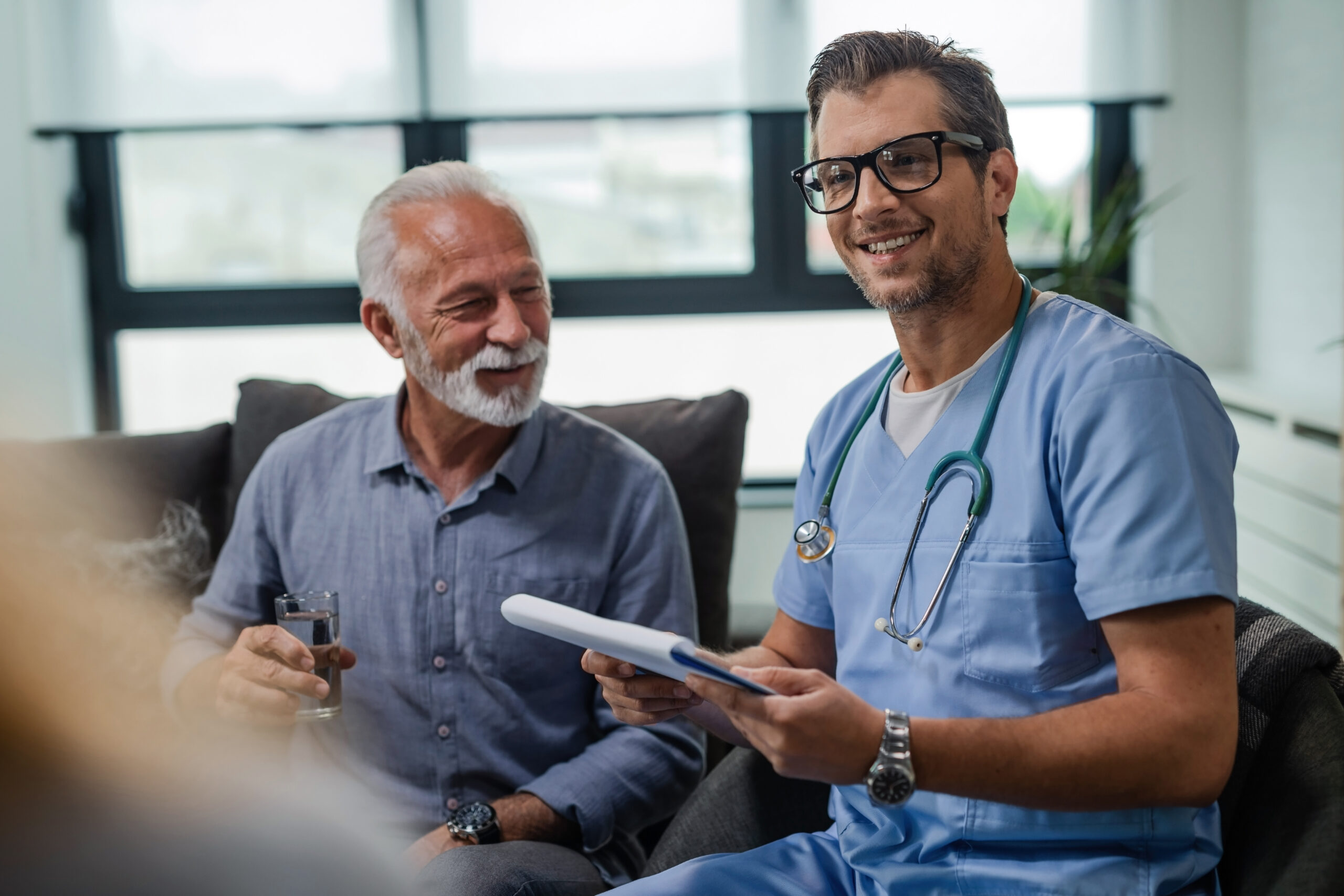 Home Heal doctor with senior patient